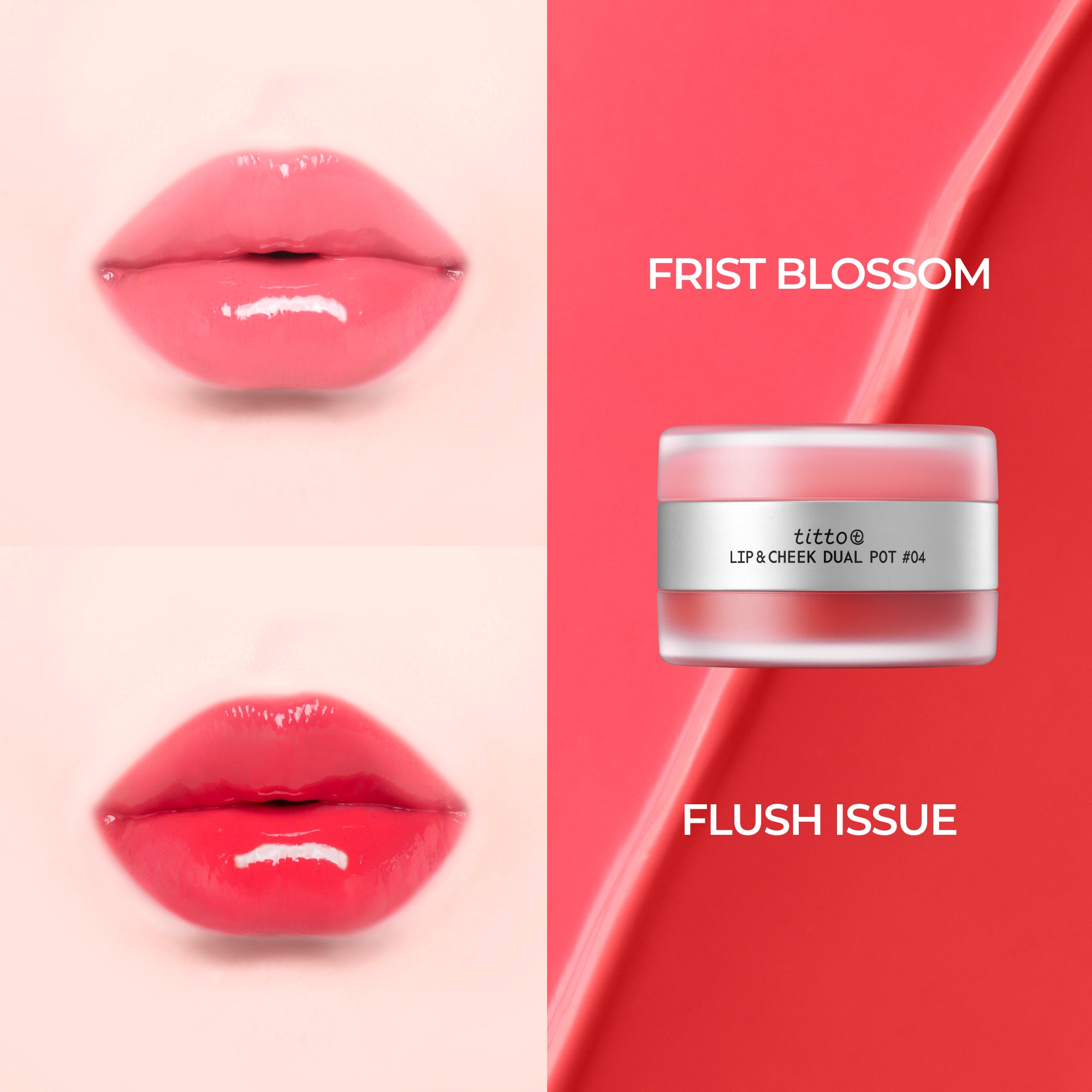 TITTO LIP&CHEEK DUAL POT #04 FIRST BLOSSOM / PEACHES