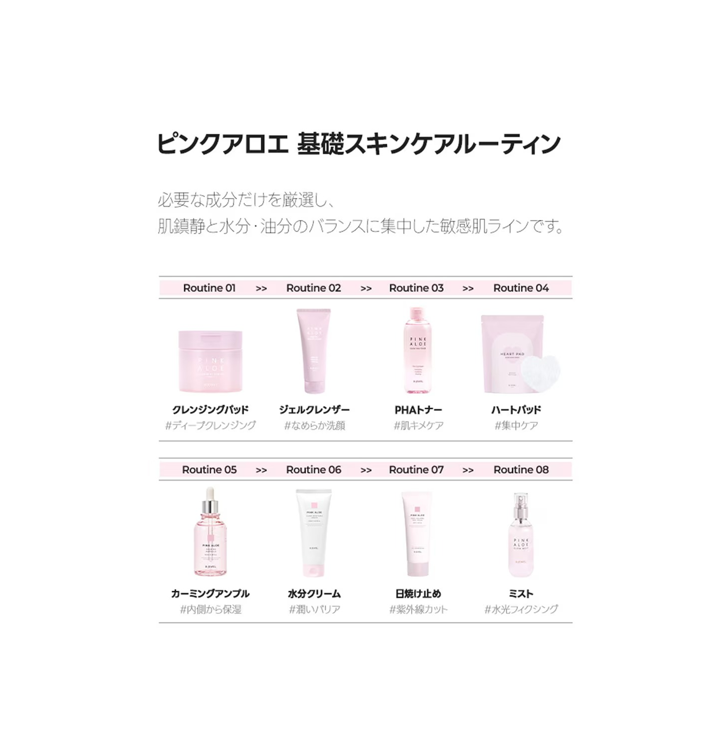BJEWEL PINK ALOE GLOW CLRANSING SERUM PAD
