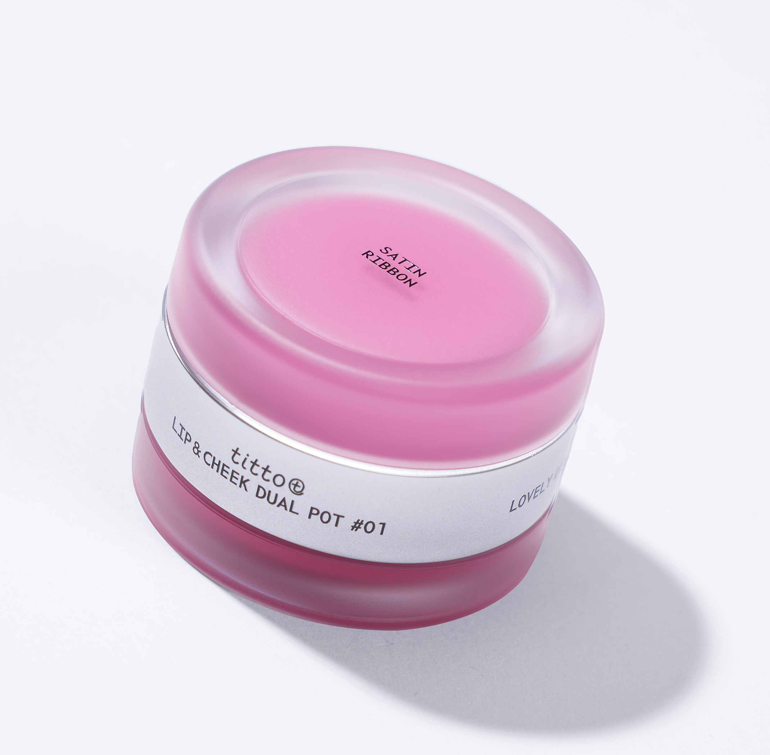 TITTO LIP&CHEEK DUAL POT #01 SATIN RIBBON/PINK ON TOP