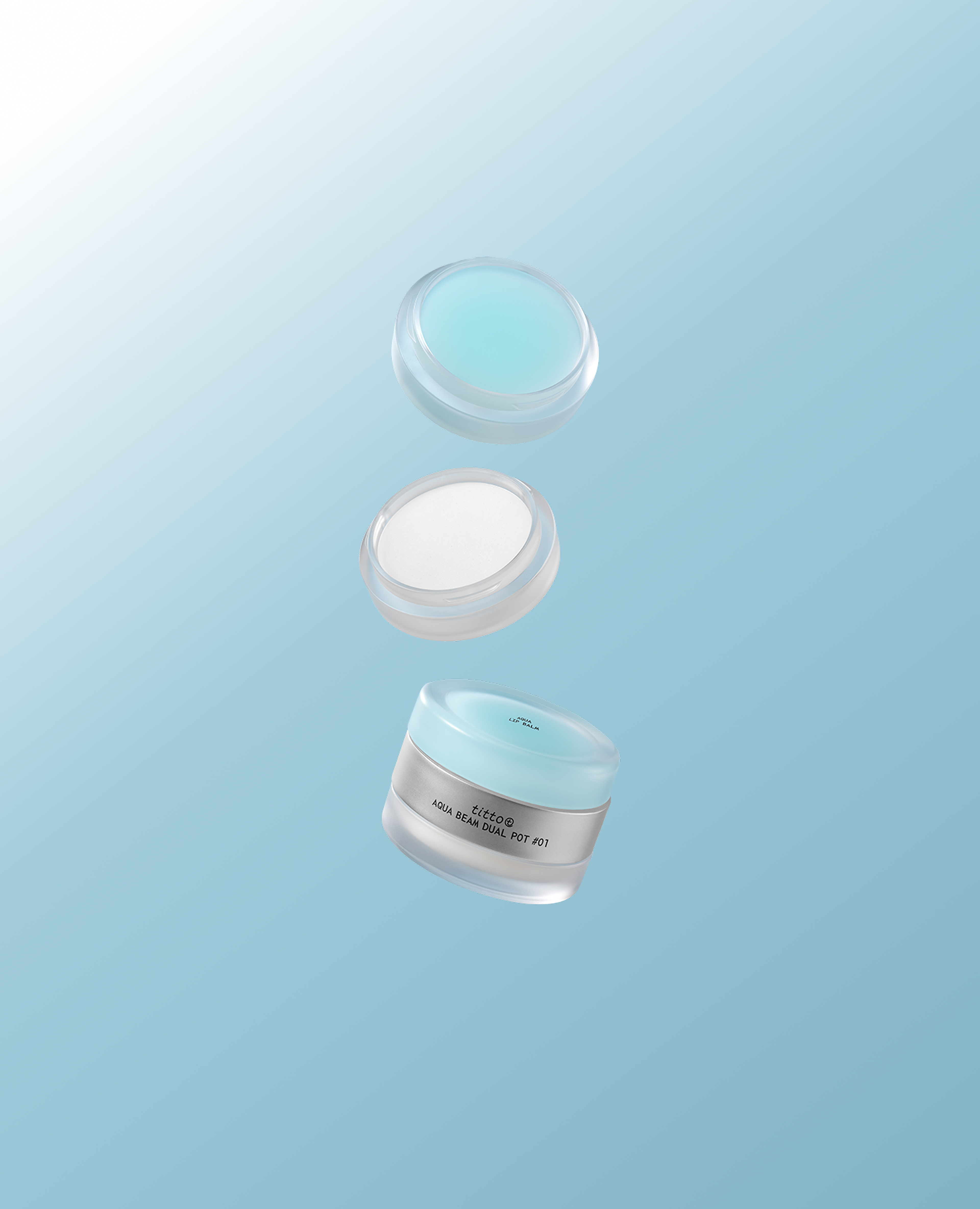 TITTO AQUA BEAM DUAL POT #01 AQUA LIP BALM/SHINE BEAM PLUMPER
